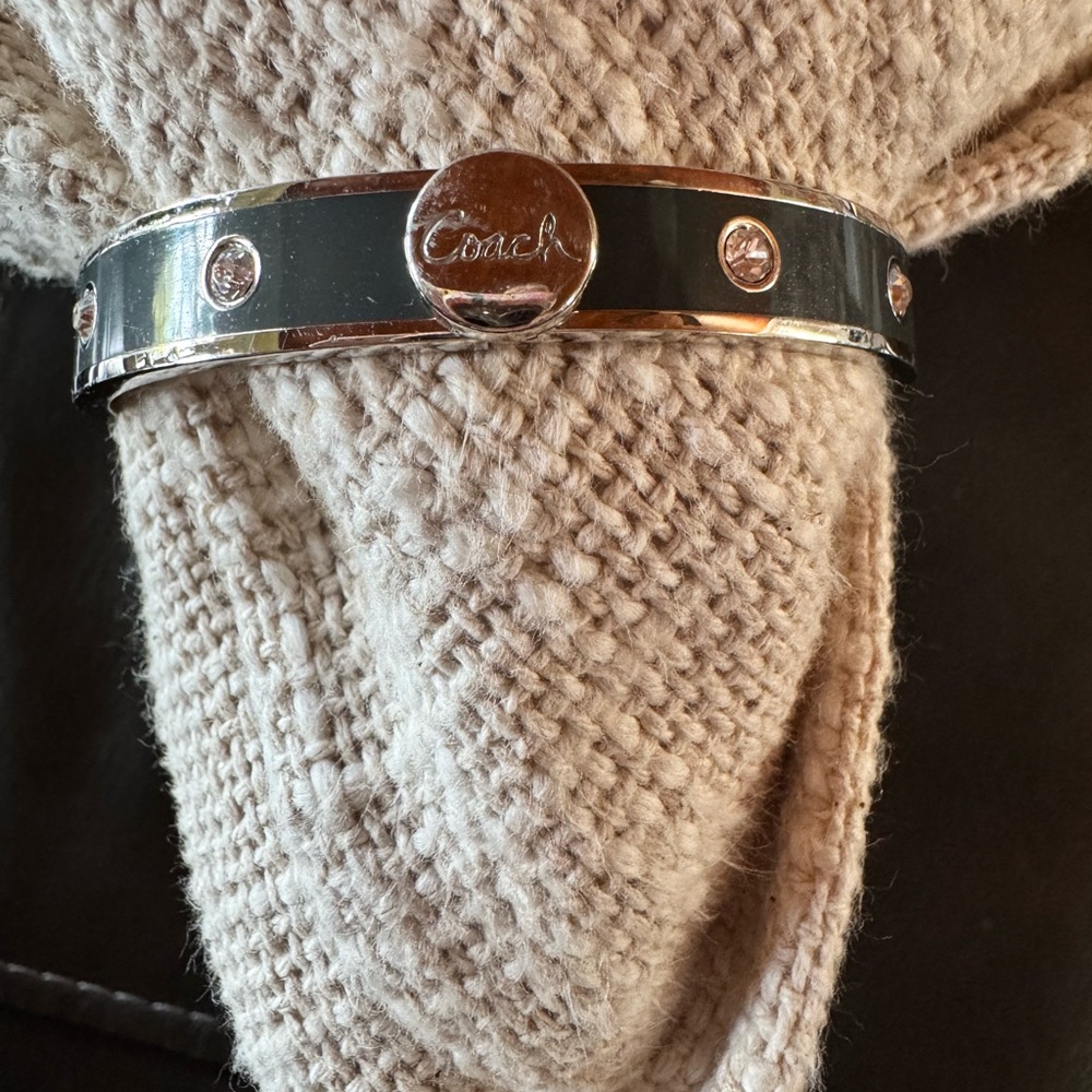 Coach Gray and Silver Bangle Bracelet EUC